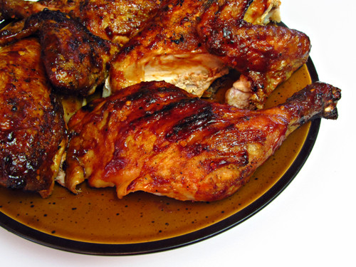 Grilling Whole Chicken
 Grilled Butterflied Whole Chicken with Barbecue Sauce