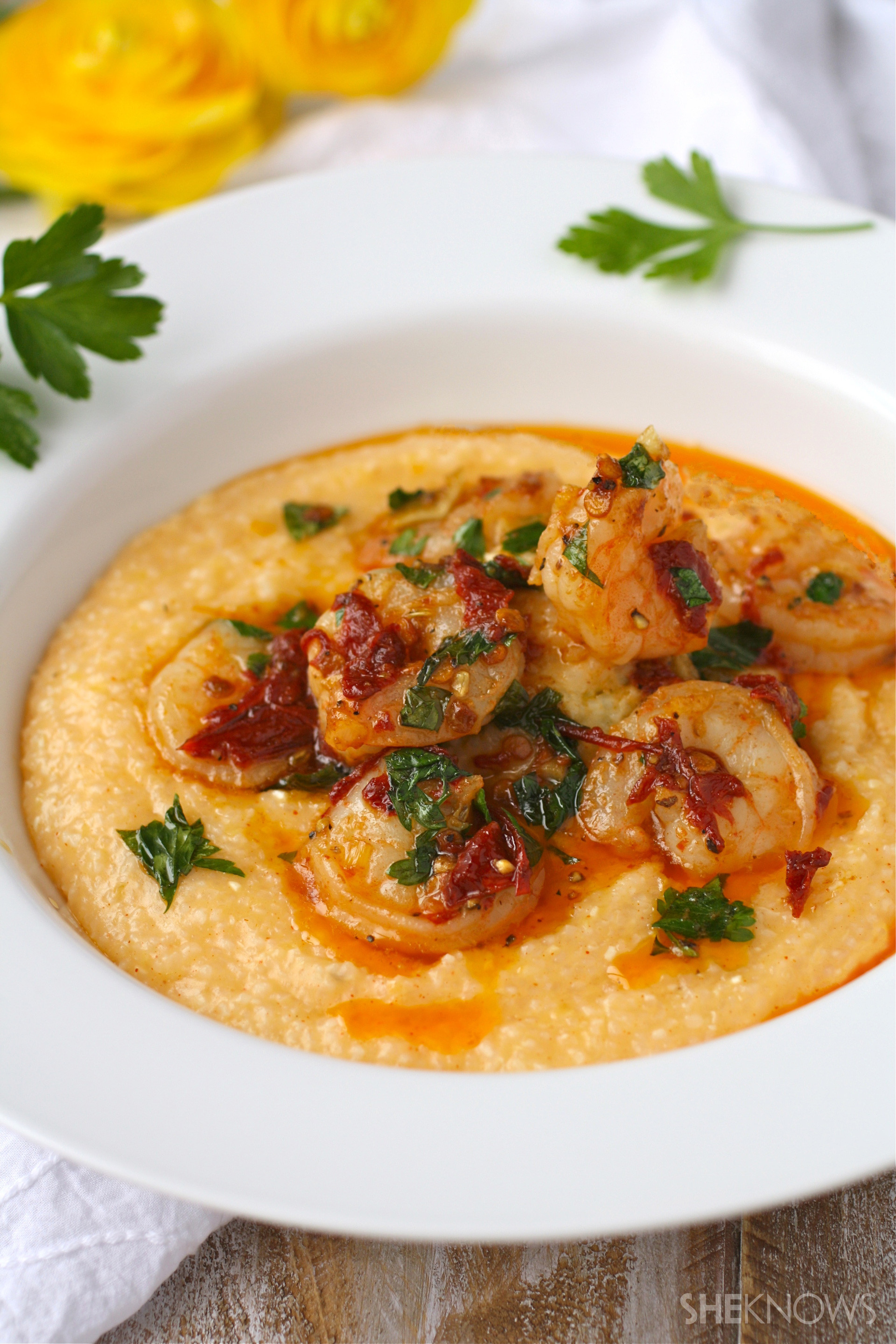 Grits And Shrimp
 Sunday dinner Cheesy shrimp and grits