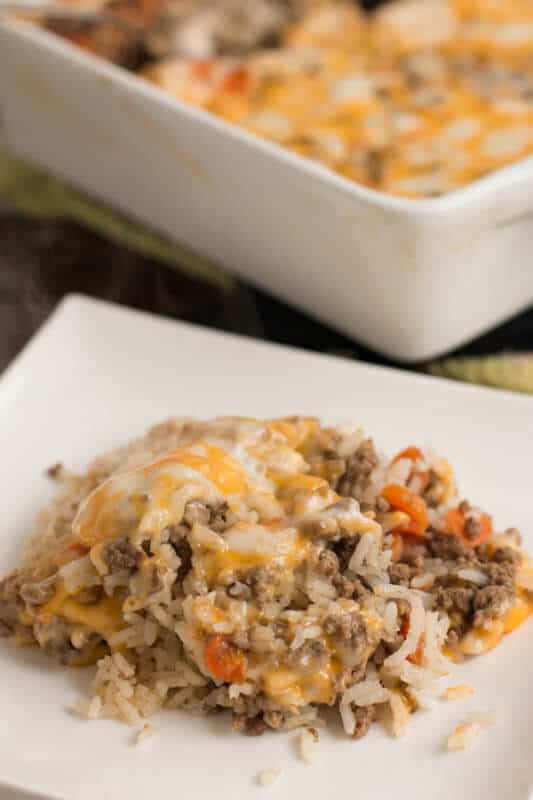 Ground Beef And Rice Recipes Quick
 Cheesy Ground Beef and Rice Casserole Oh Sweet Basil