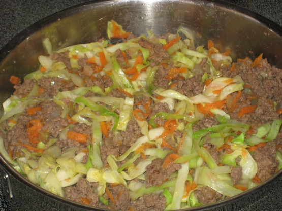 Ground Beef Cabbage Recipe
 ground beef and chopped cabbage