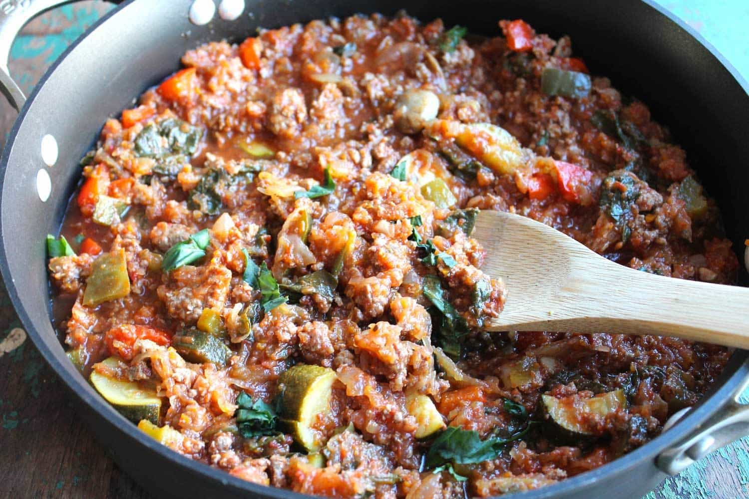 Ground Beef Spaghetti
 Paleo Ground Beef Spaghetti Squash Skillet Smile Sandwich