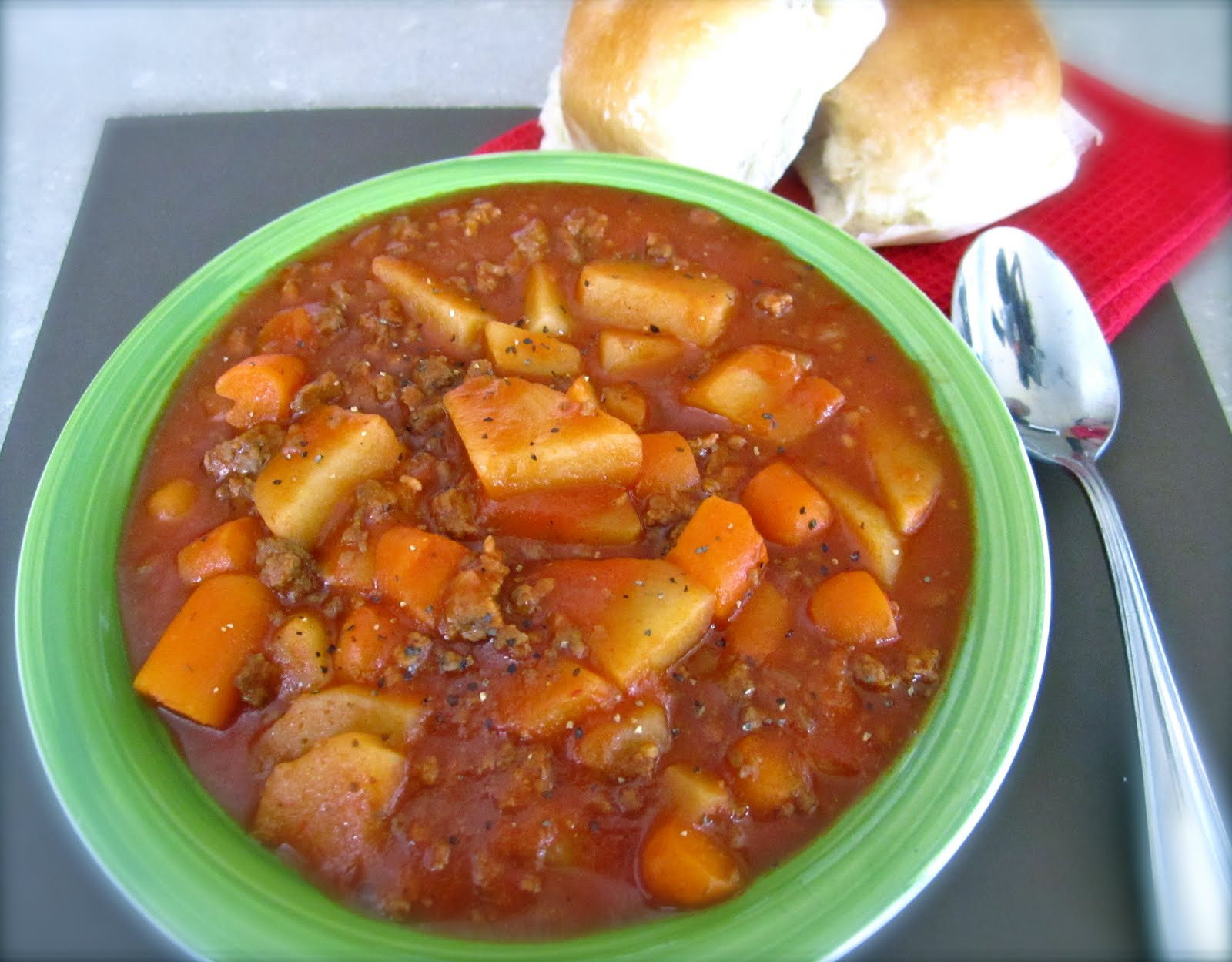 Ground Beef Stew
 Back Pocket Creations Ground Beef Stew