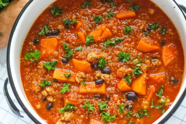 Ground Chicken Chili
 Slow Cooker Ground Chicken and Sweet Potato Chili