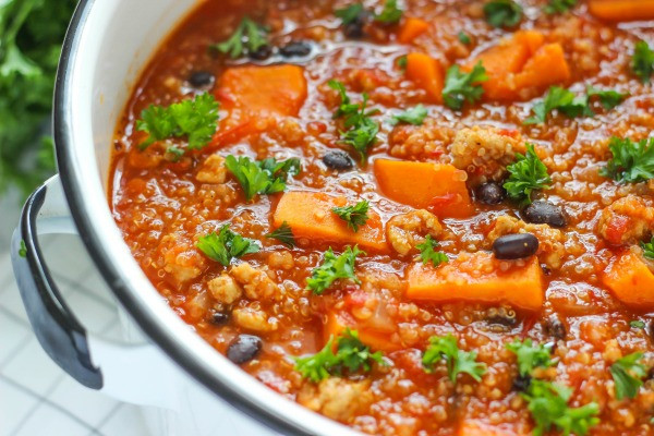 Ground Chicken Chili
 Slow Cooker Ground Chicken and Sweet Potato Chili