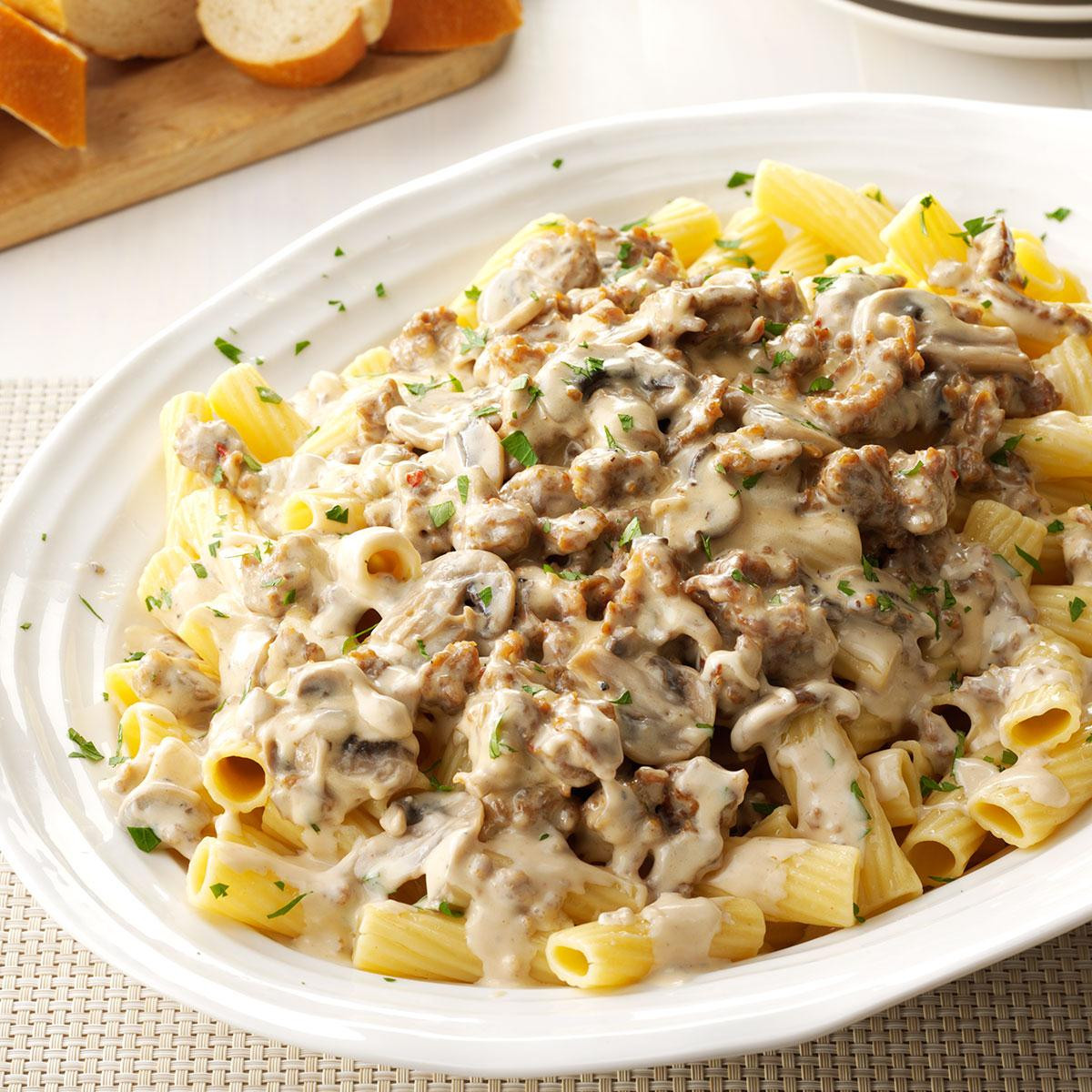 Ground Sausage Dinner Recipes
 Creamy Sausage Mushroom Rigatoni Recipe