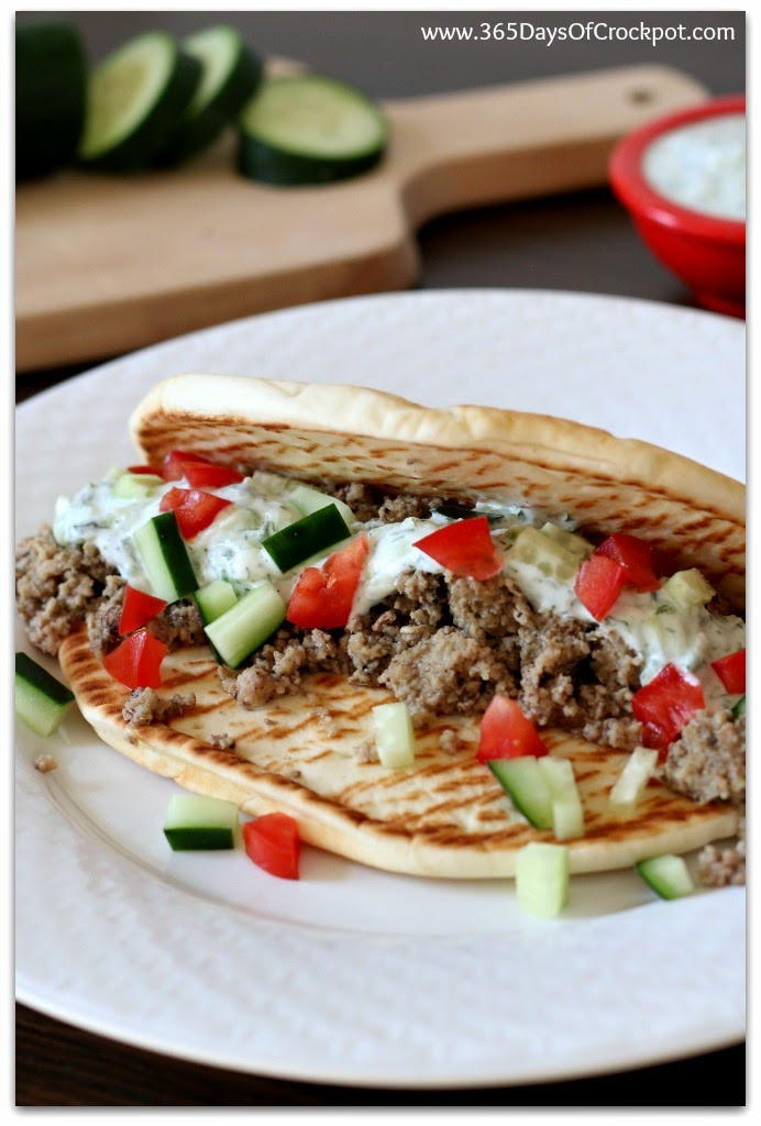 Ground Turkey Crock Pot Recipes
 Slow Cooker Greek Turkey Pitas So Easy a Kid Could Do It