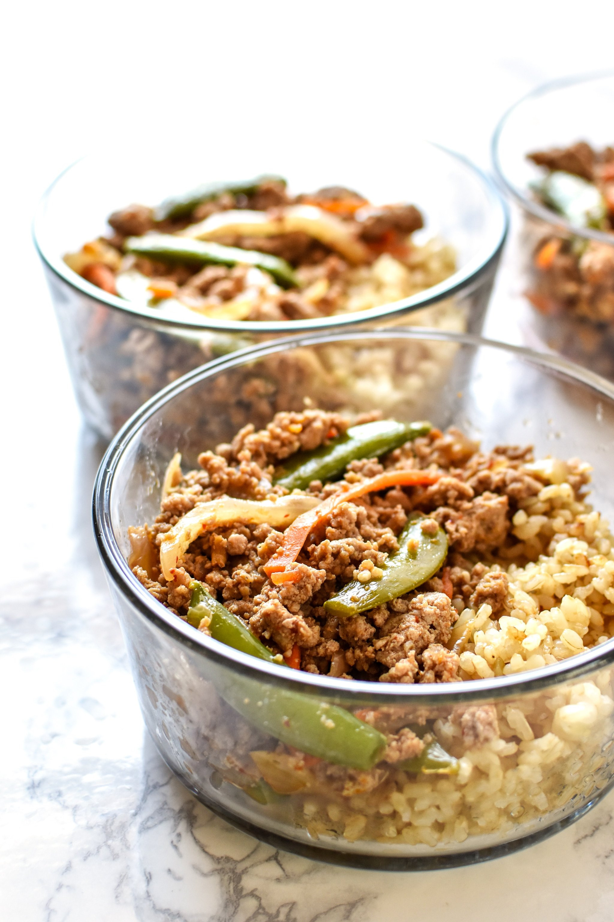 Ground Turkey Meal Prep
 Meal Prep Ground Turkey Snap Pea Stir Fry Rice Bowls