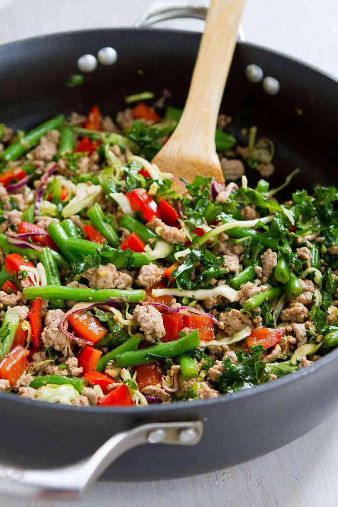 Ground Turkey Stir Fry
 Ground Turkey Stir Fry with Greens Beans & Kale 20