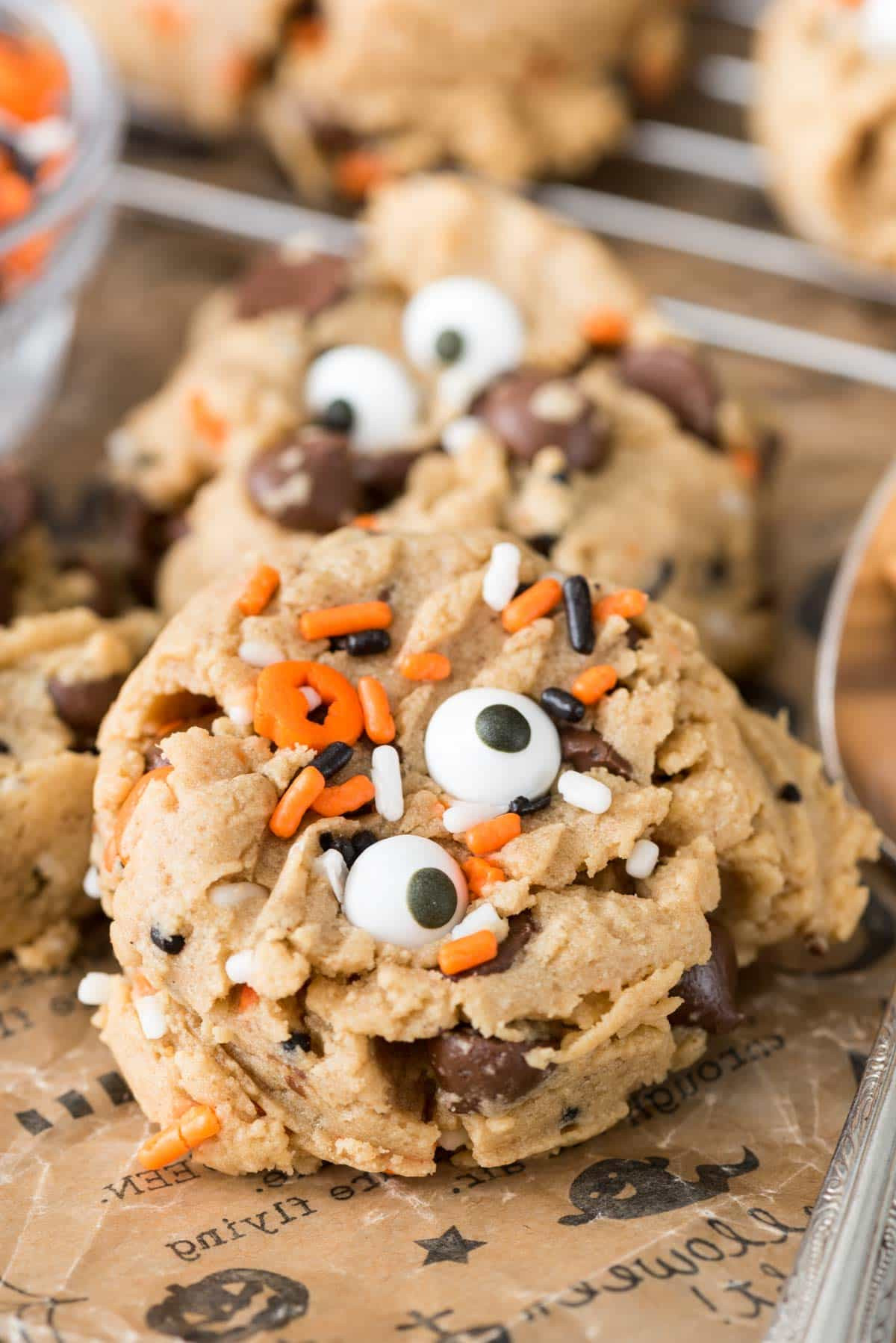 Halloween Cookies Recipe
 Peanut Butter Pudding Cookie Monsters Crazy for Crust