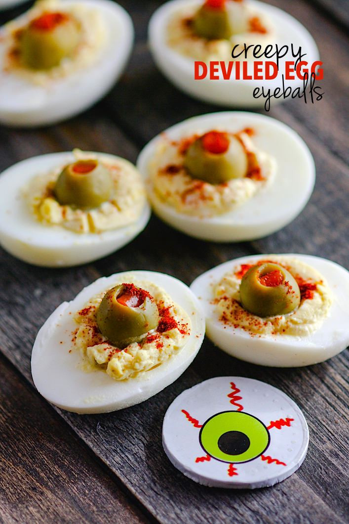 Halloween Deviled Eggs
 This tasty appetizer is monly known but my version is