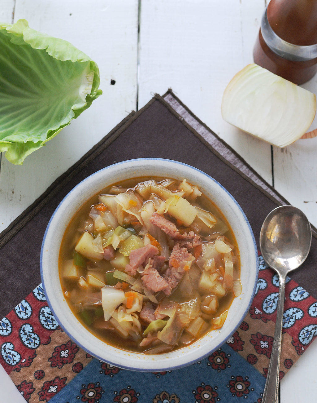 Ham And Cabbage Soup
 Ham and Cabbage Soup ⋆ Two Lucky Spoons