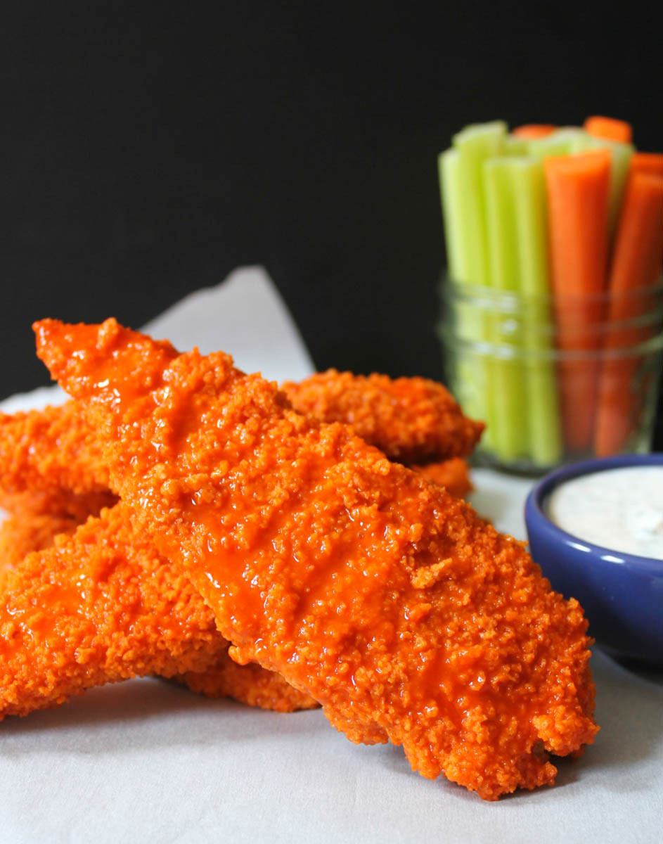 Healthy Baked Chicken Strips
 The Dude Diet Buffalo Chicken "Fingie" Edition