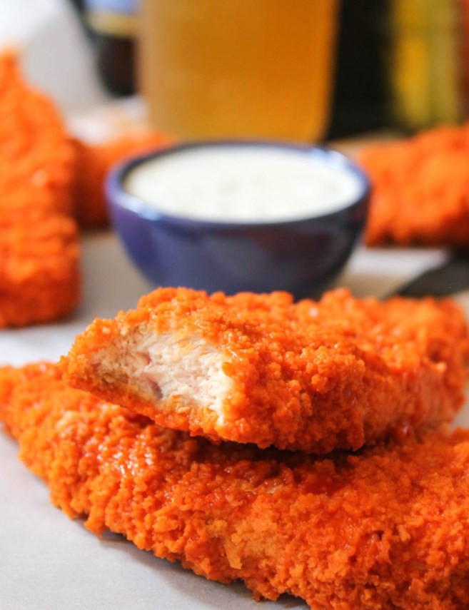 Healthy Baked Chicken Strips
 The Dude Diet Buffalo Chicken "Fingie" Edition