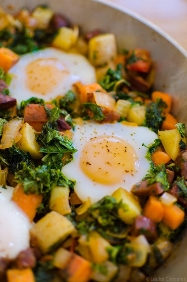 Healthy Breakfast Potatoes
 Kale and Sweet Potato Hash with Chorizo — Living Lou