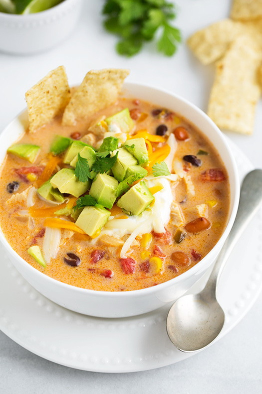 Healthy Chicken Tortilla Soup
 Cheesy Vegan & Chicken Tortilla Soup – Best Fast Healthy