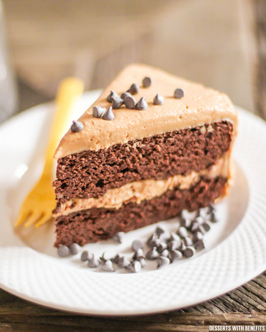 Healthy Chocolate Cake
 Healthy Chocolate Cake with Peanut Butter Frosting