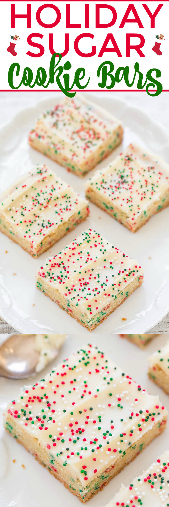 Holiday Sugar Cookies
 Holiday Sugar Cookie Bars with Cream Cheese Frosting