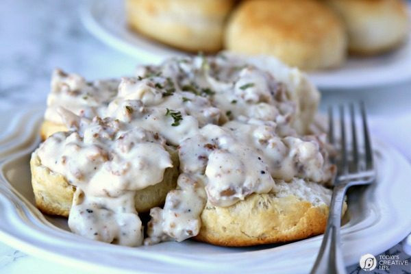 Home Made Breakfast Gravy
 Sausage Gravy with Biscuits