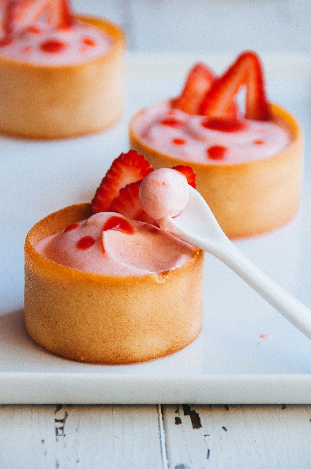 Honey Dessert Recipes
 Strawberry Mousse in Honey Tuiles