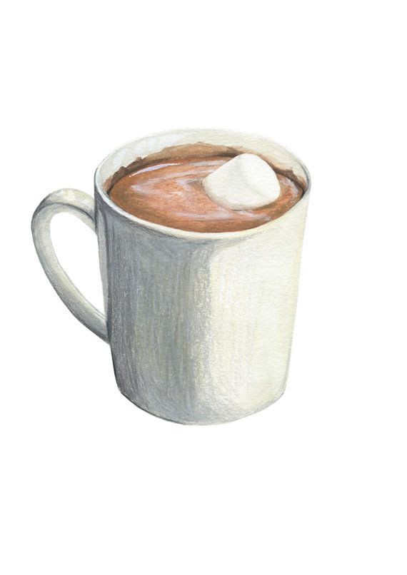 Hot Chocolate Clipart
 Hot Chocolate with Marshmallow Original Illustration