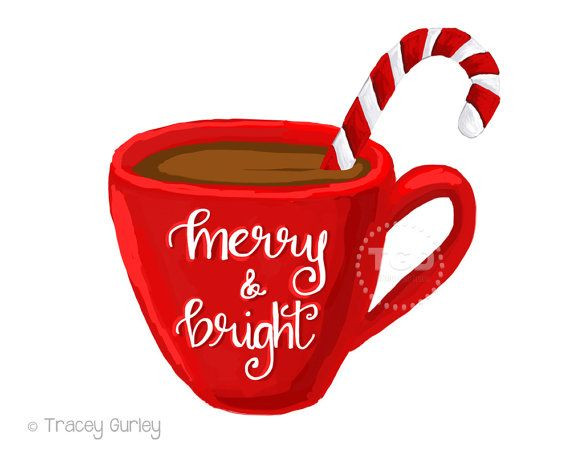 Hot Chocolate Clipart
 Merry and Bright hot cocoa clipart coffee cup clipart