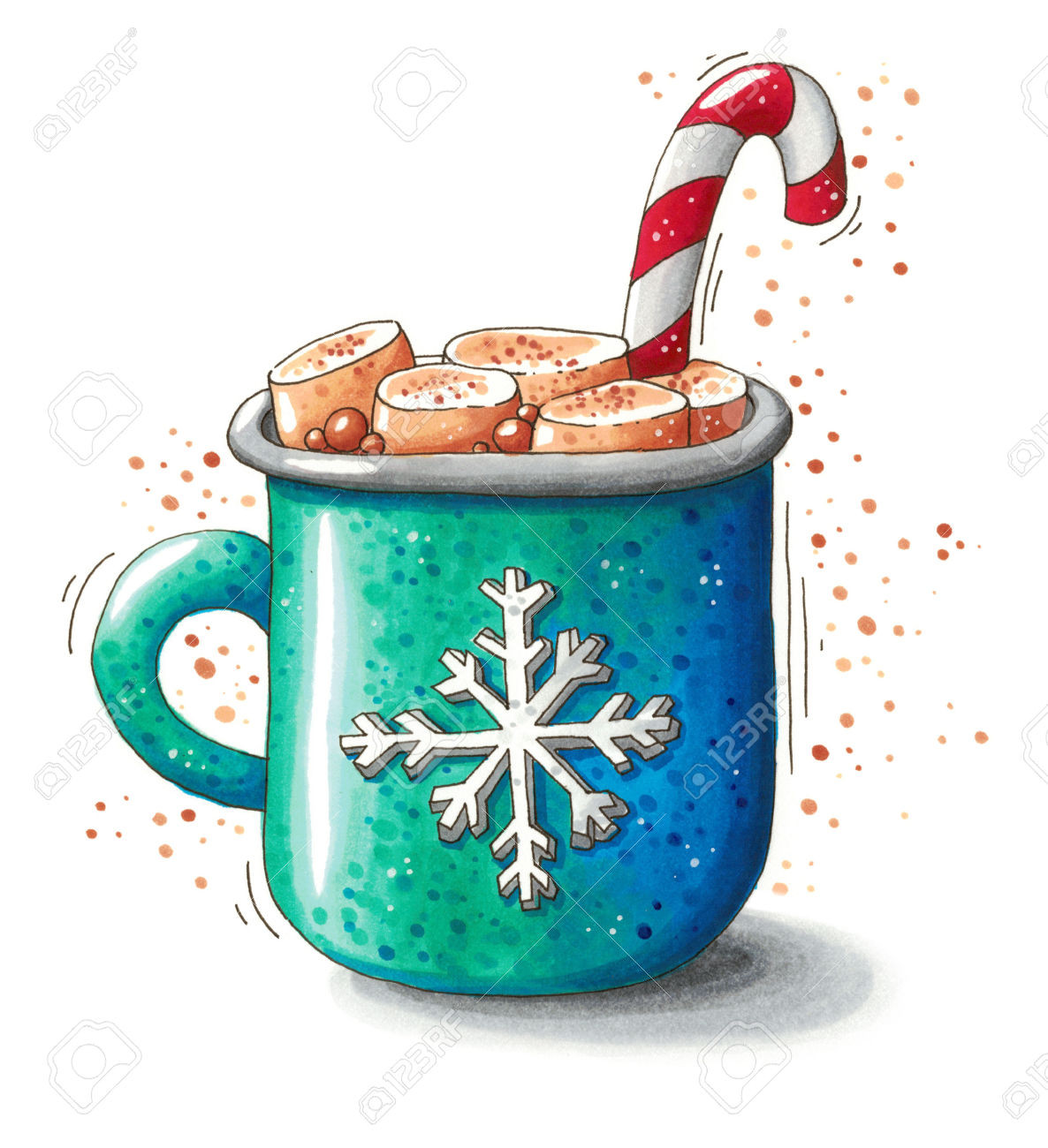 Hot Chocolate Clipart
 Snowflake clipart mug Pencil and in color snowflake