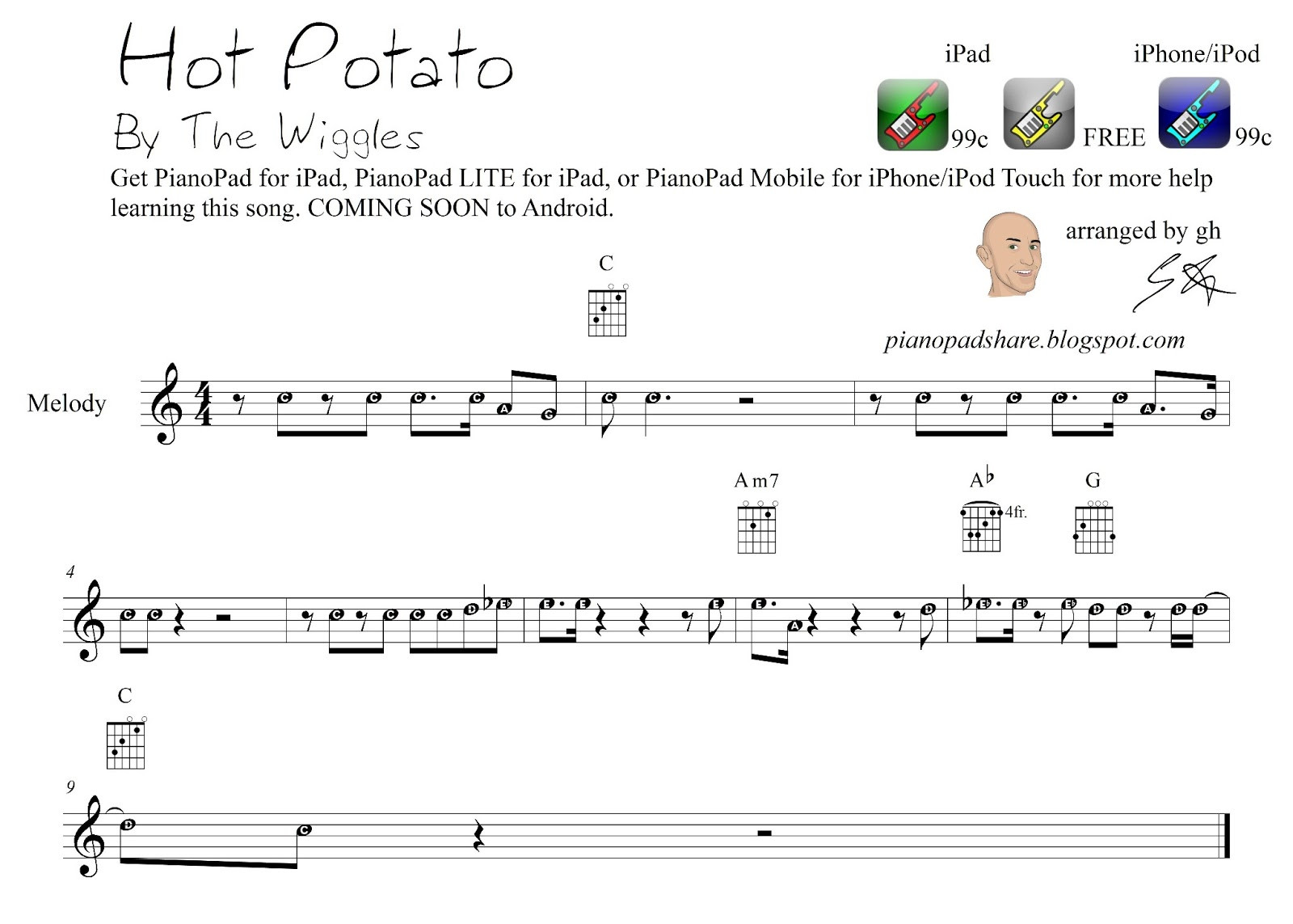 Hot Potato Song
 PianoPad Upload munity "Hot Potato" by the Wiggles AS