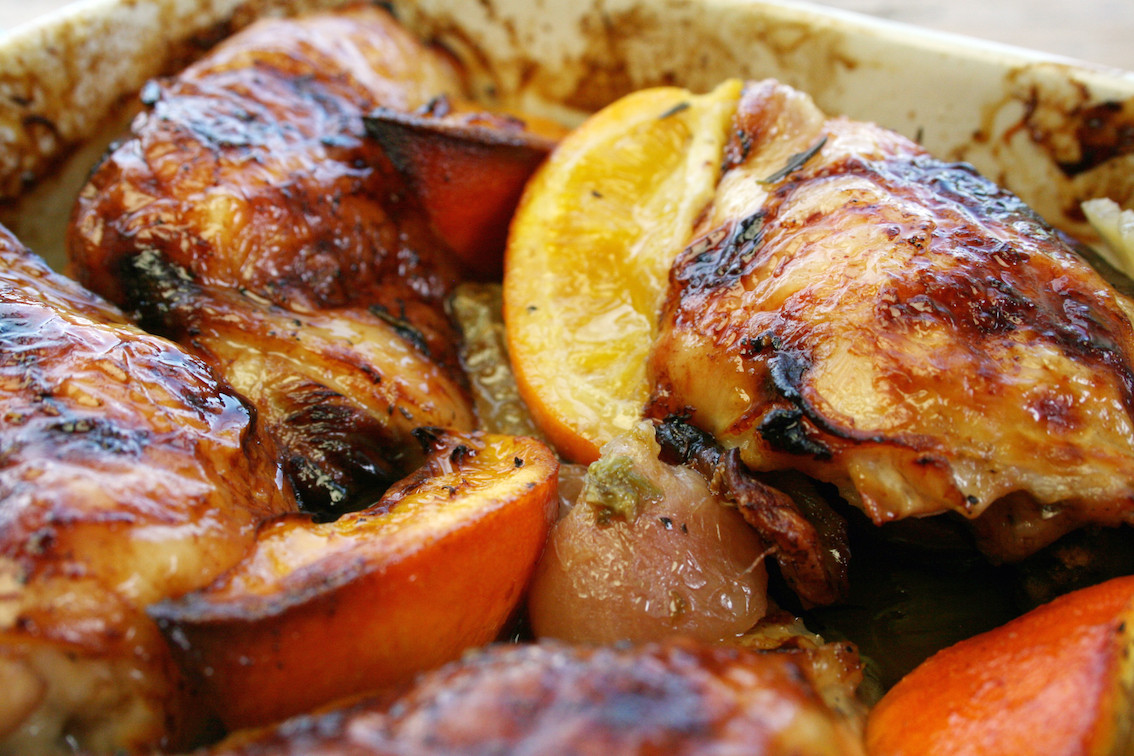 How Long To Cook Bone In Chicken Thighs
 slow cooked chicken thighs with orange radish and honey