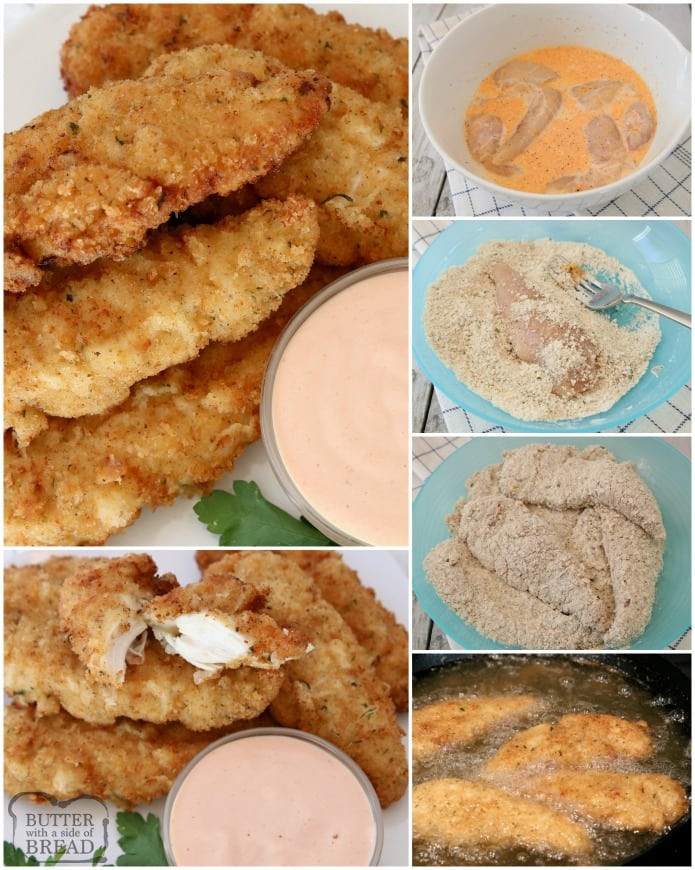 How Long To Cook Chicken Tenders In Oven
 BEST HOMEMADE CHICKEN STRIPS RECIPE Butter with a Side