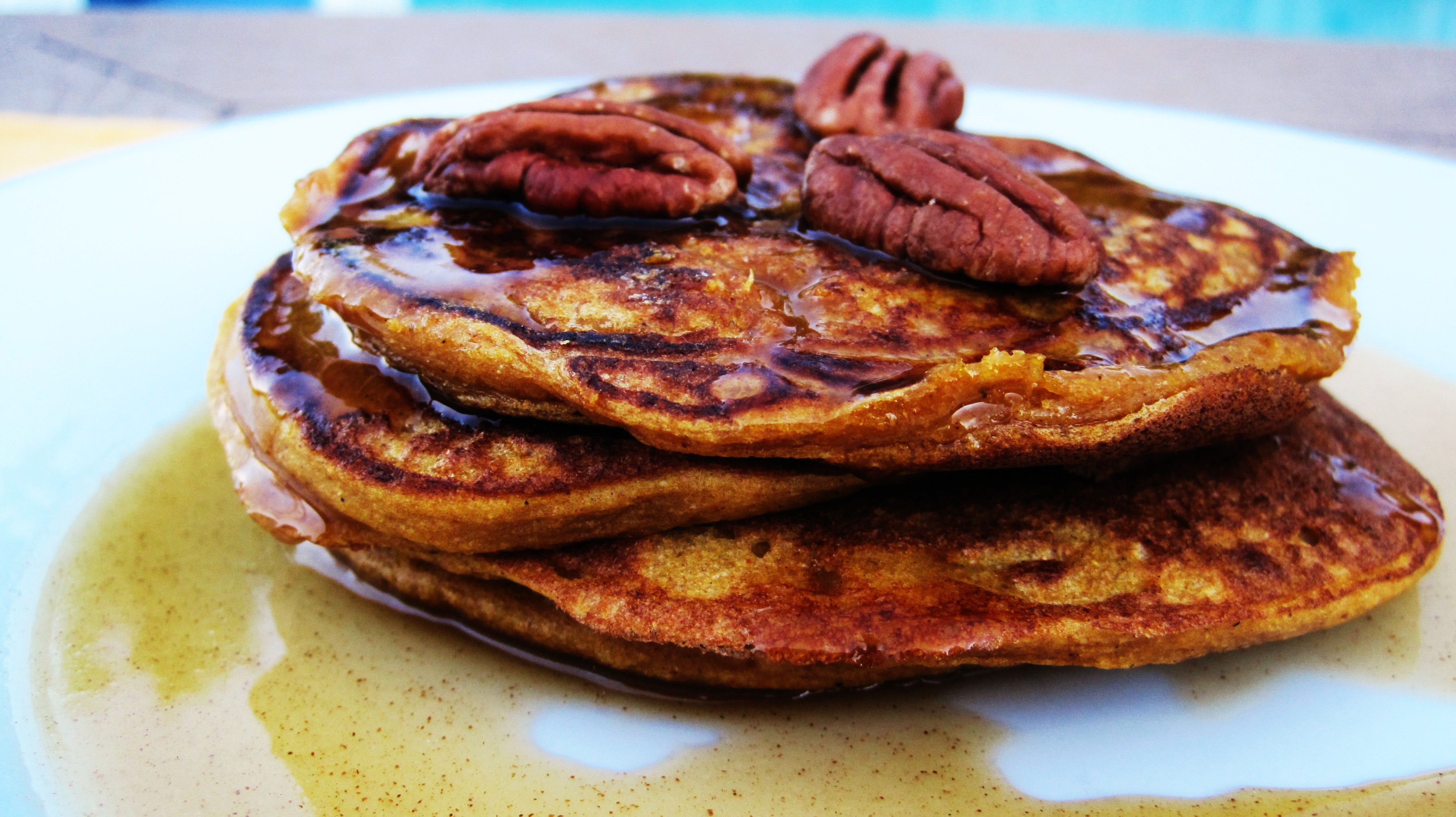 How Many Calories In Pancakes
 Pumpkin Pancakes with Cinnamon Maple Syrup