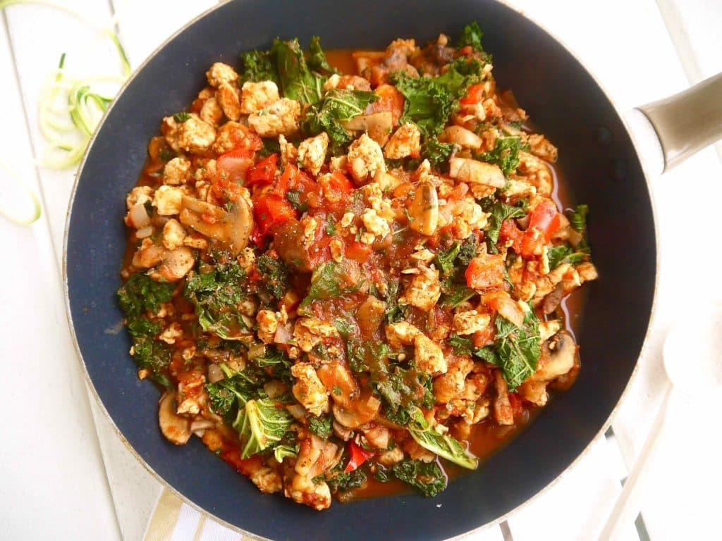 How To Cook Ground Chicken
 Paleo Mushroom Kale and Spiced Ground Chicken Tomato
