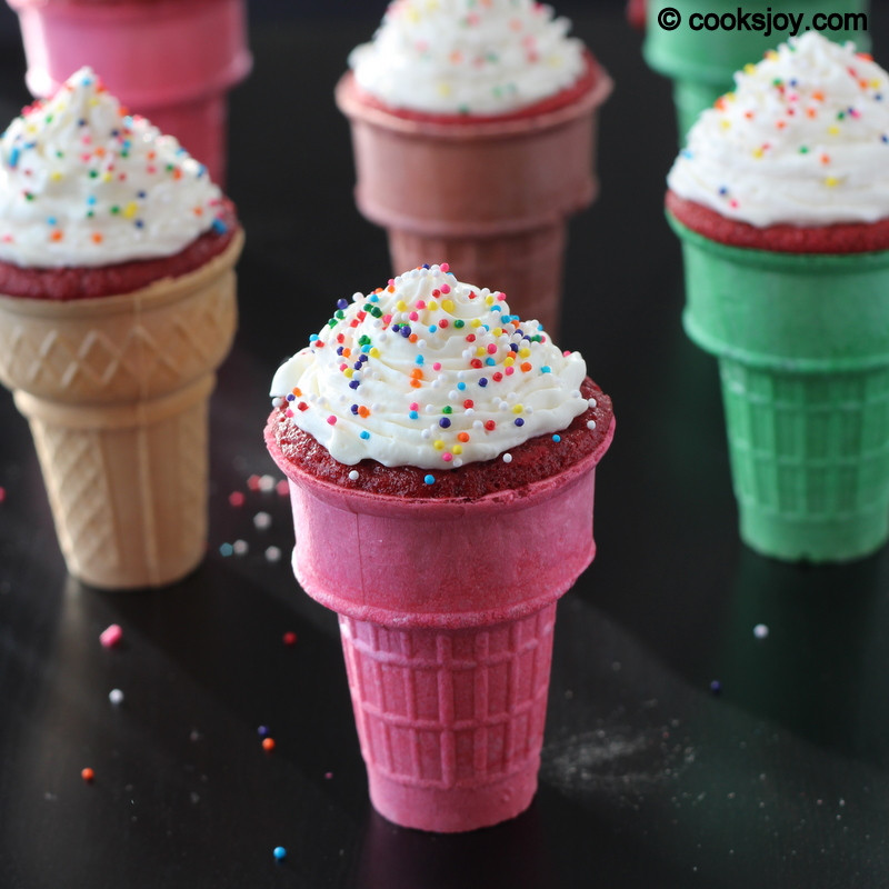 Ice Cream Cone Cupcakes
 Cooks Joy Ice Cream Cone Cupcakes