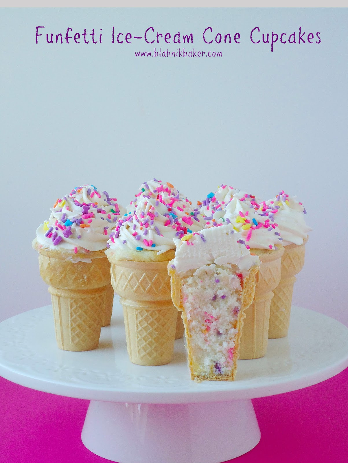 Ice Cream Cone Cupcakes
 Funfetti Ice Cream Cone Cupcakes