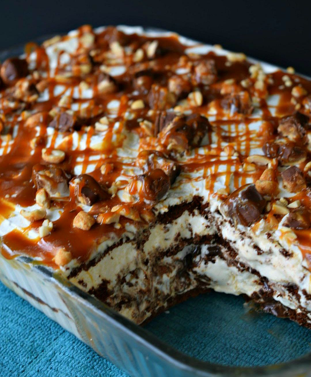 Ice Cream Sandwich Cake Recipe
 Snickers Ice Cream Sandwich Cake Three Kids and a Fish