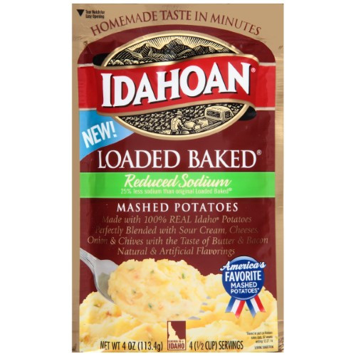 Idahoan Instant Mashed Potatoes
 Idahoan Reduced Sodium Loaded Baked Mashed Potato Pouch 4