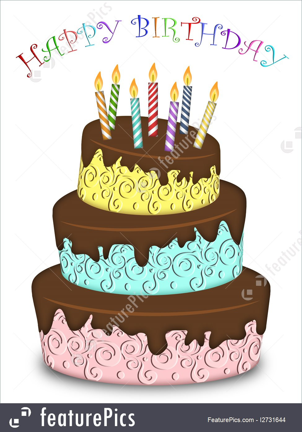 Image Birthday Cake
 Celebration Happy Birthday Three Layer Funny Cake With