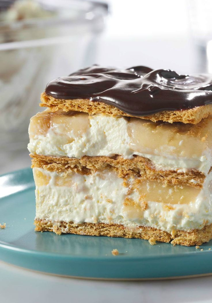 Instant Pudding Desserts
 No Bake Banana Eclair "Cake" – What could be better than