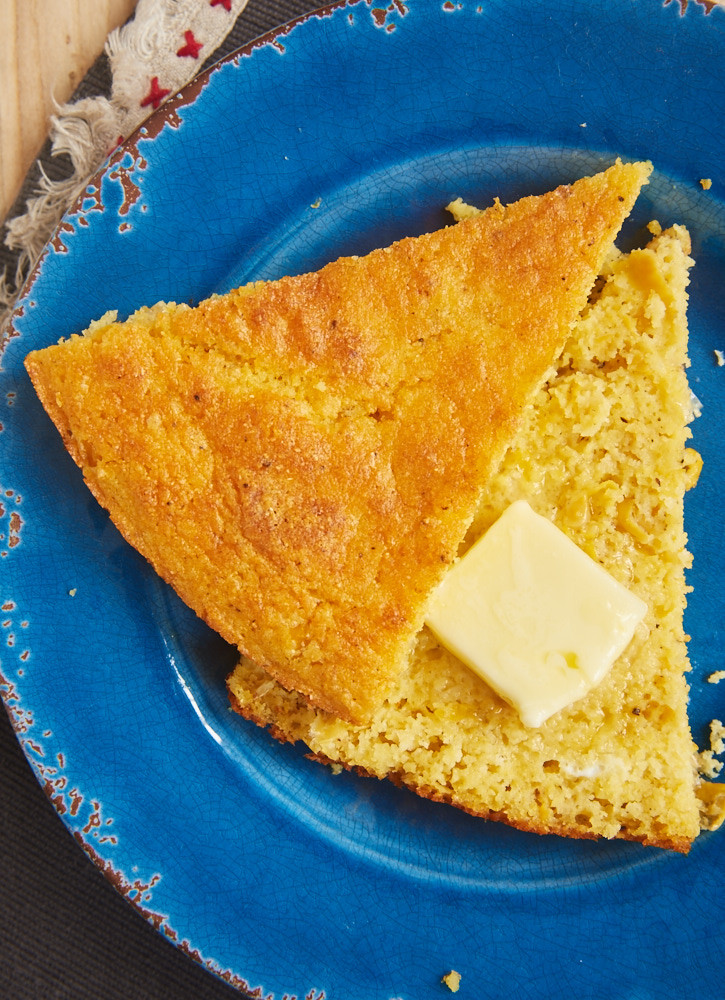 Jiffy Cornbread With Creamed Corn
 jiffy cornbread with creamed corn in cast iron skillet