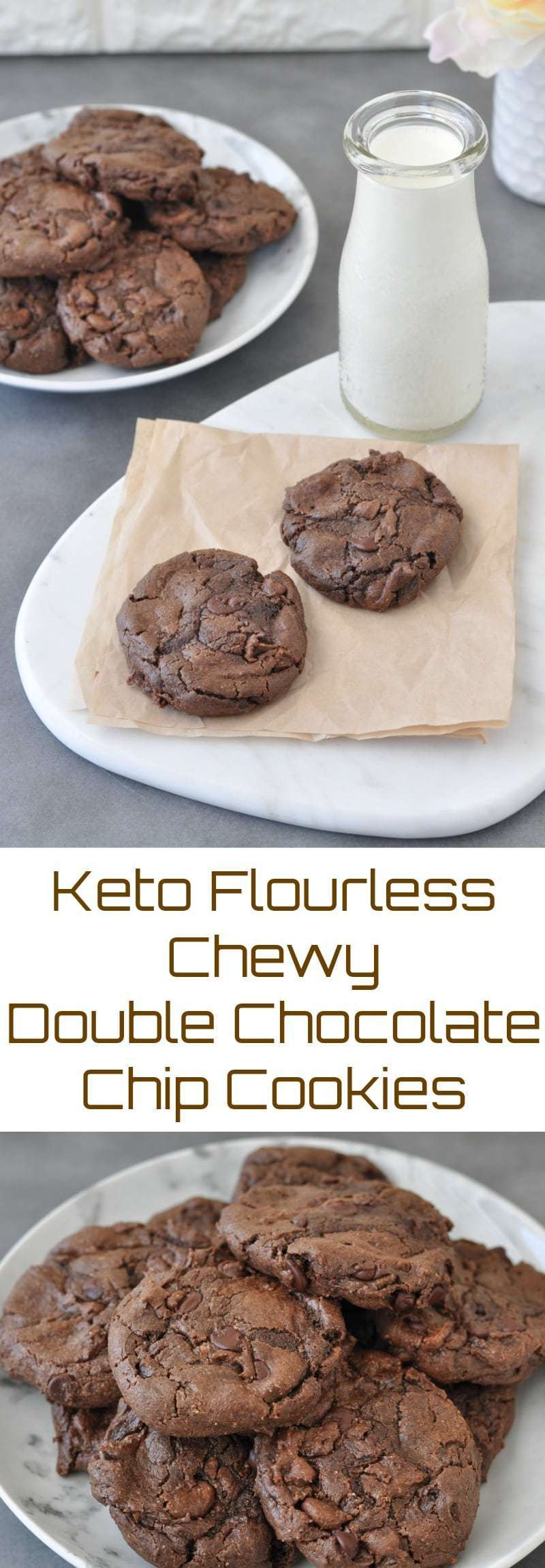 Keto Cookies Recipe
 Keto Flourless Chewy Double Chocolate Chip Cookies