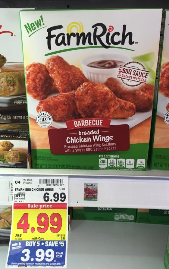 Kroger Chicken Wings
 Farm Rich Chicken Wings as low as $2 74 with Kroger Mega