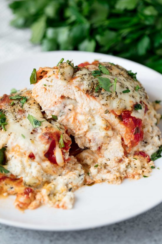 Lasagna Stuffed Chicken
 Lasagna Stuffed Chicken Breasts