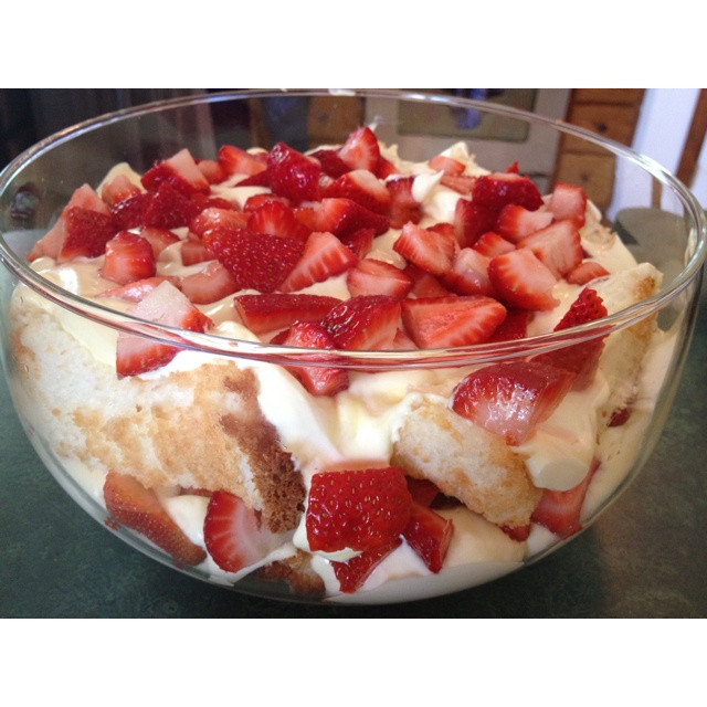 Layered Strawberry Angel Food Cake Dessert
 Grandmas famous strawberry truffle Layered Angel food