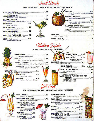 List Of Cocktails
 Tiki Drinks S