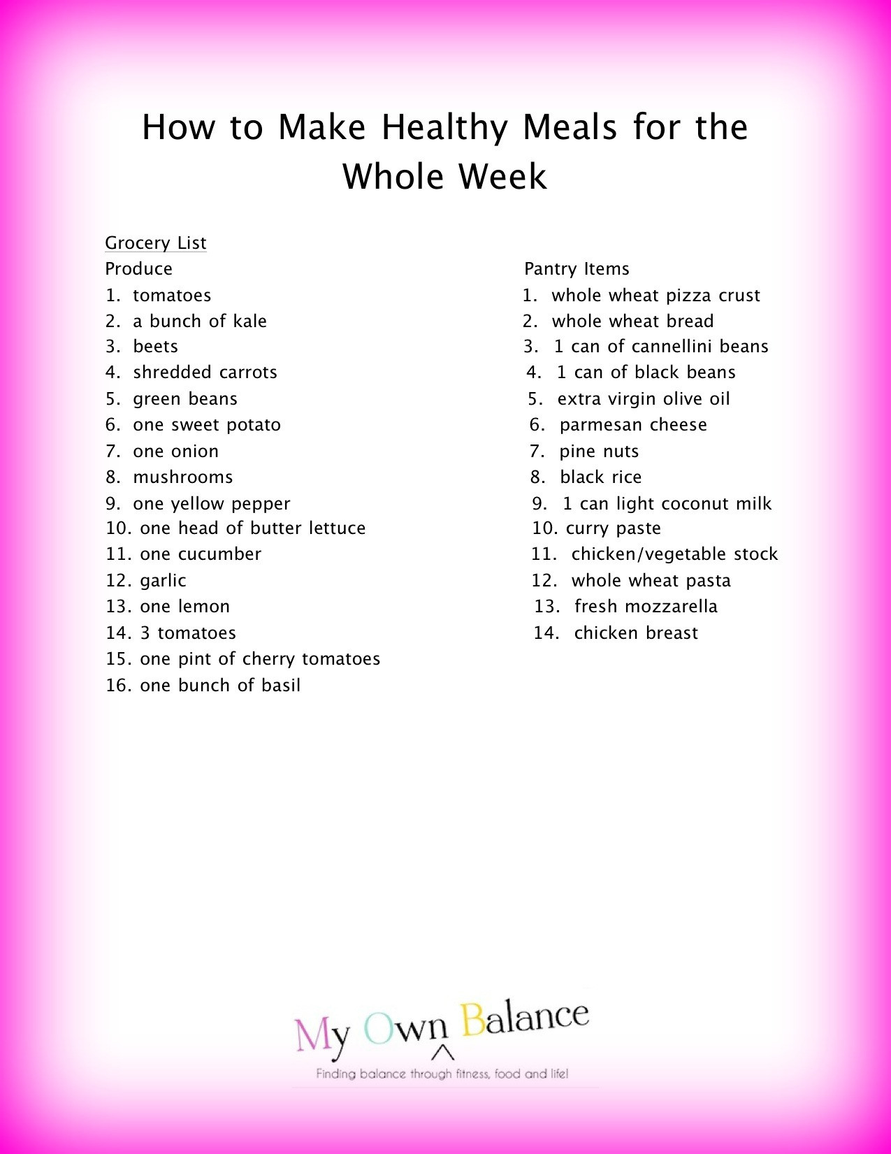 List Of Meals For Dinner
 How to Make Easy Healthy Meals For the Whole Week My