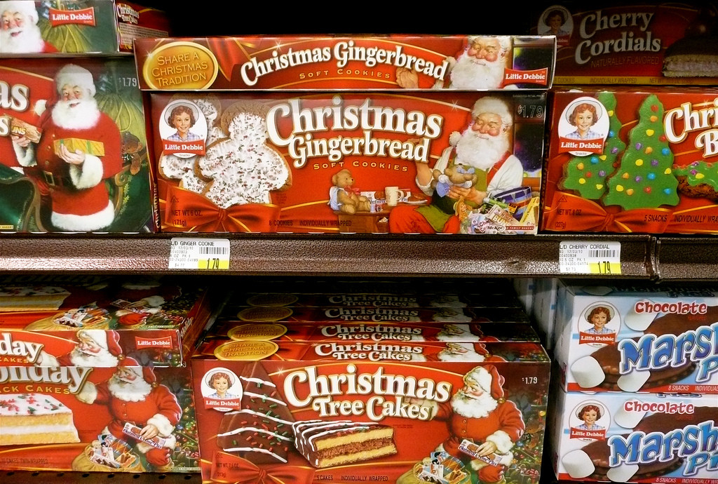 Little Debbie Gingerbread Cookies
 Little Debbie Christmas tree cakes and Christmas gingerbre