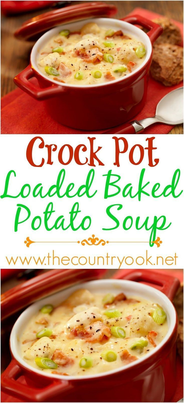 Loaded Baked Potato Soup Recipe
 Crock Pot Loaded Baked Potato Soup recipe from The Country