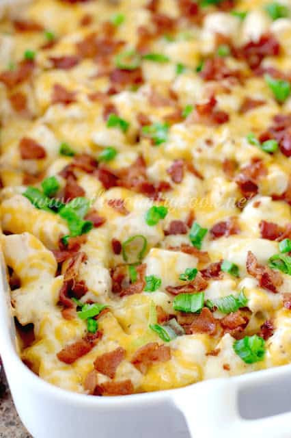 Loaded Chicken Baked Potato Mac And Cheese Recipe
 Loaded Potato & Ranch Chicken Casserole The Country Cook
