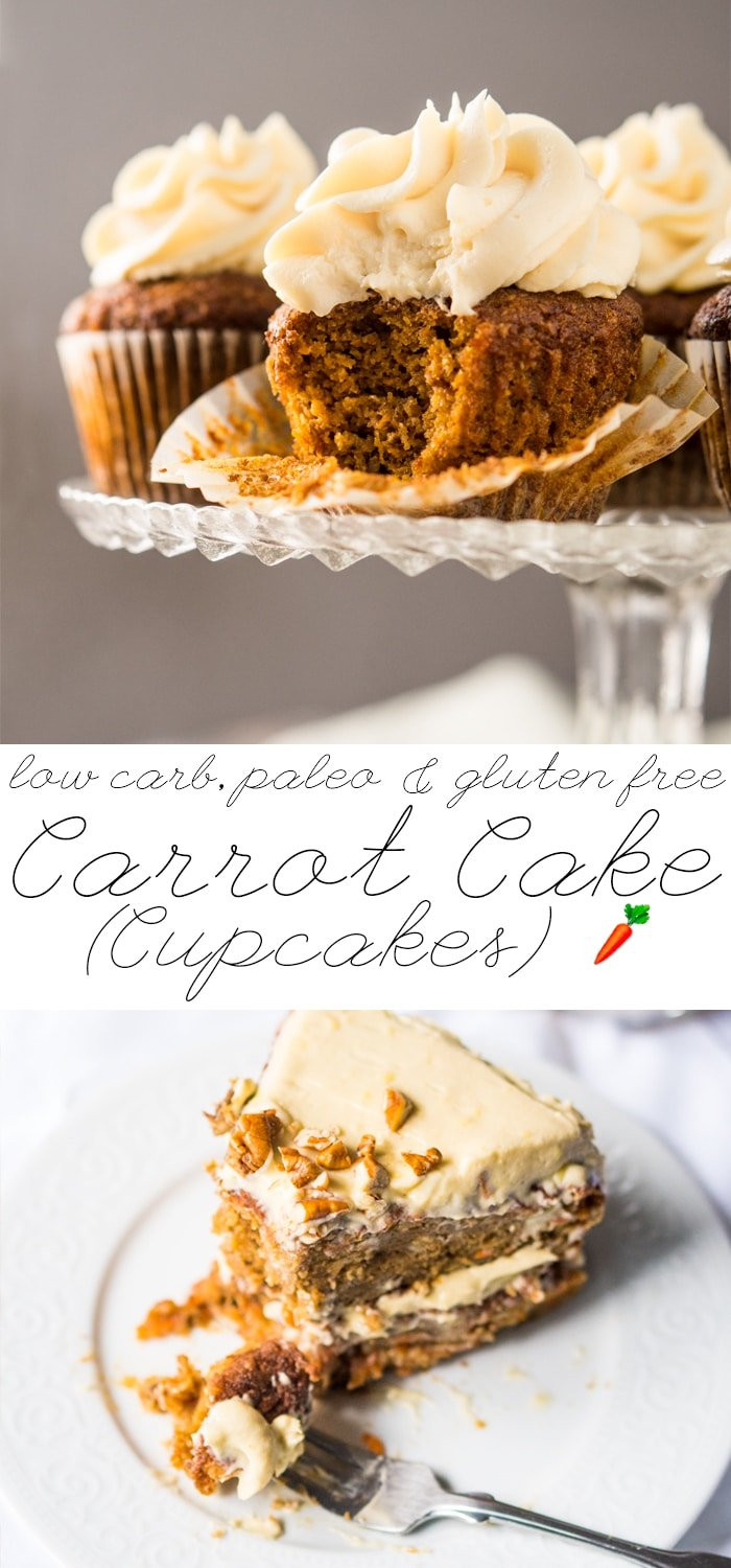 Low Carb Carrot Cake
 Gluten Free Paleo & Low Carb Carrot Cake or Cupcakes