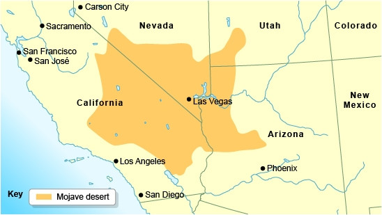 Map Of Mojave Dessert
 What area of Utah is Vegas like desert Salt Lake City