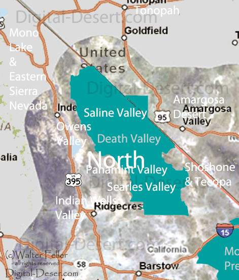 Map Of Mojave Dessert
 North Mojave Desert